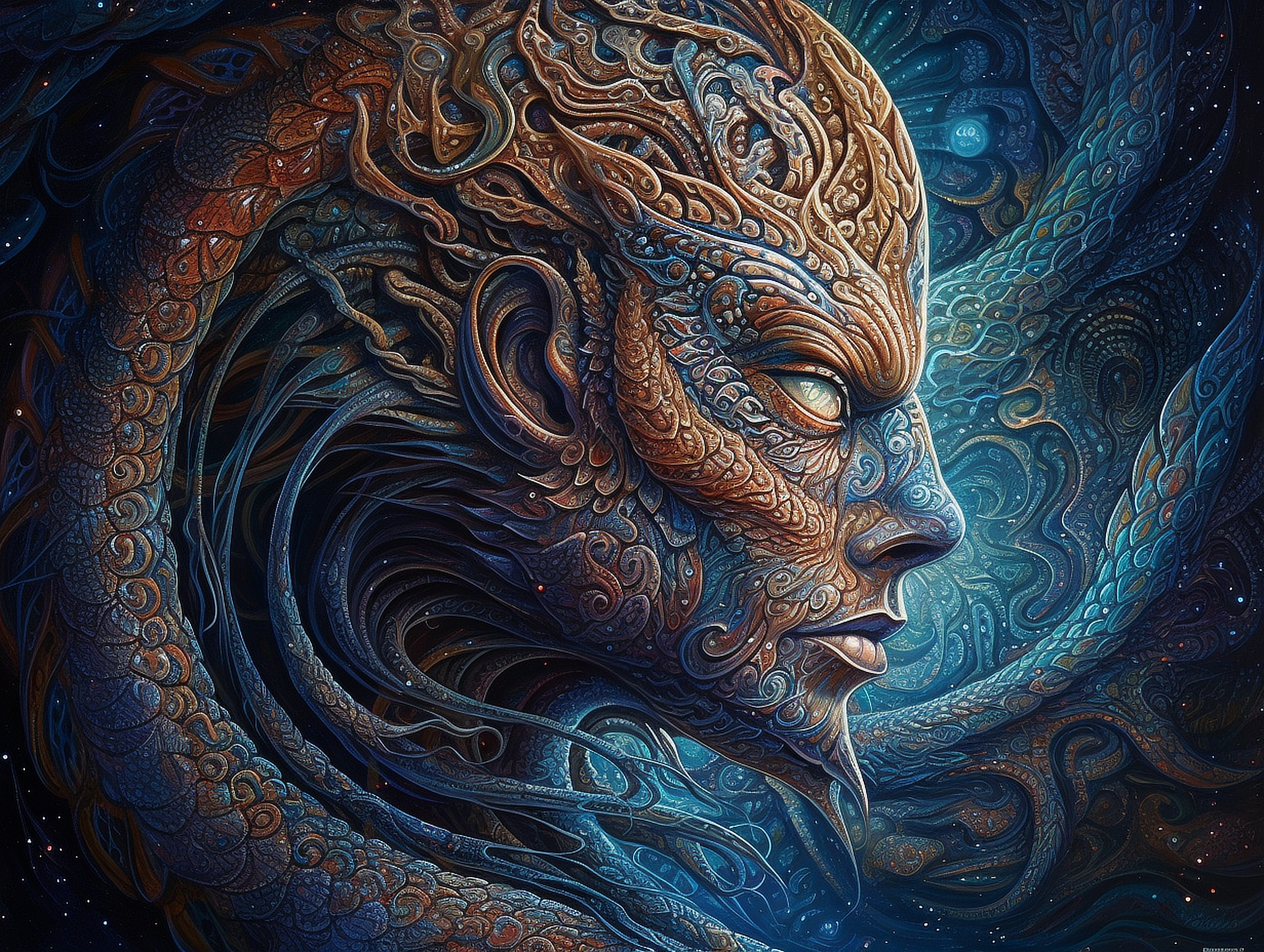 a artwork of a person's face