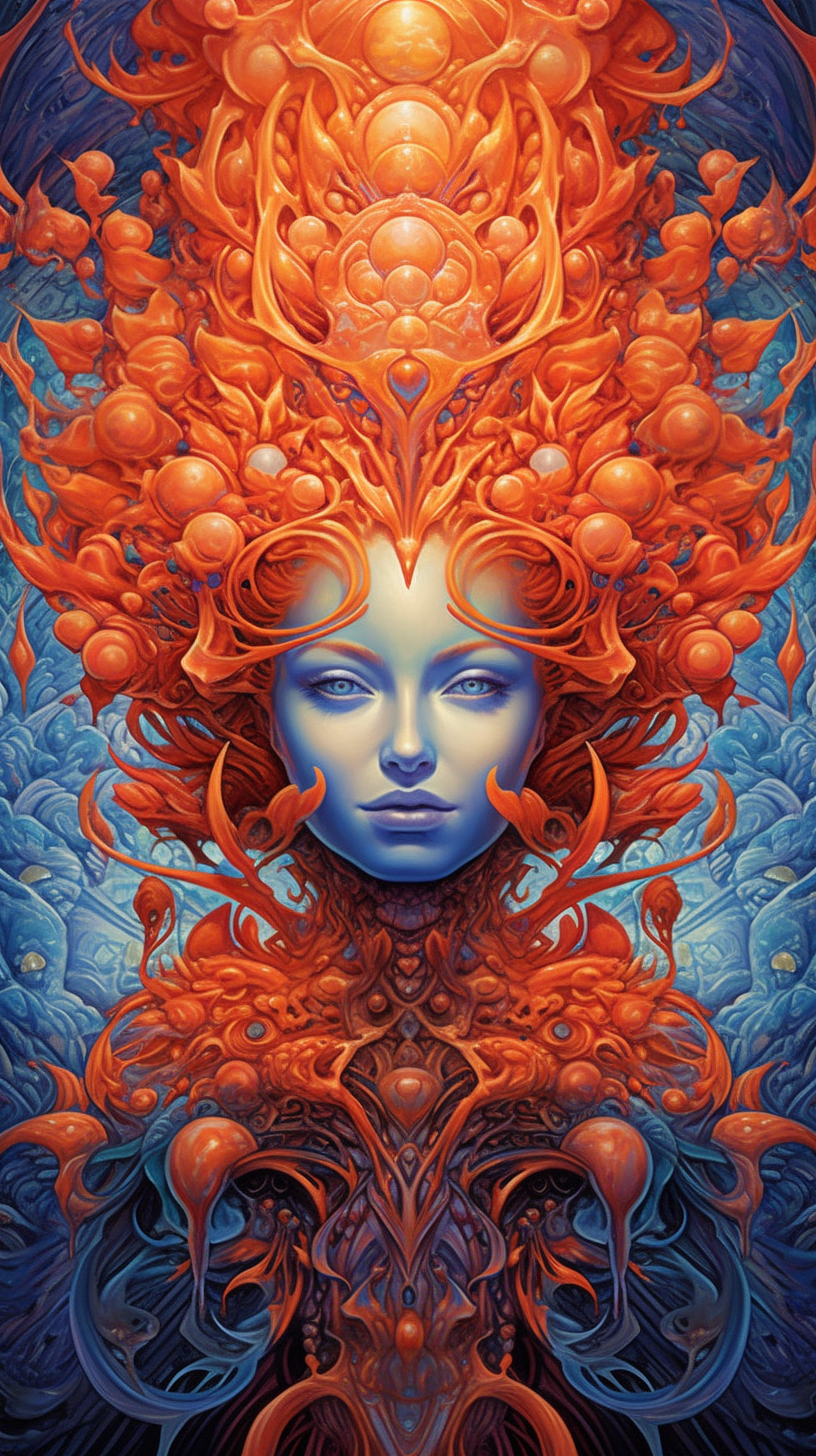 a woman with orange hair