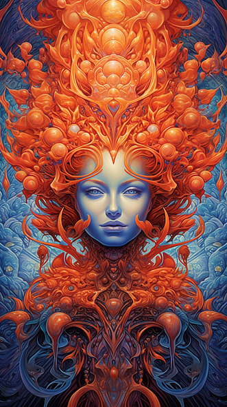 a woman with orange hair