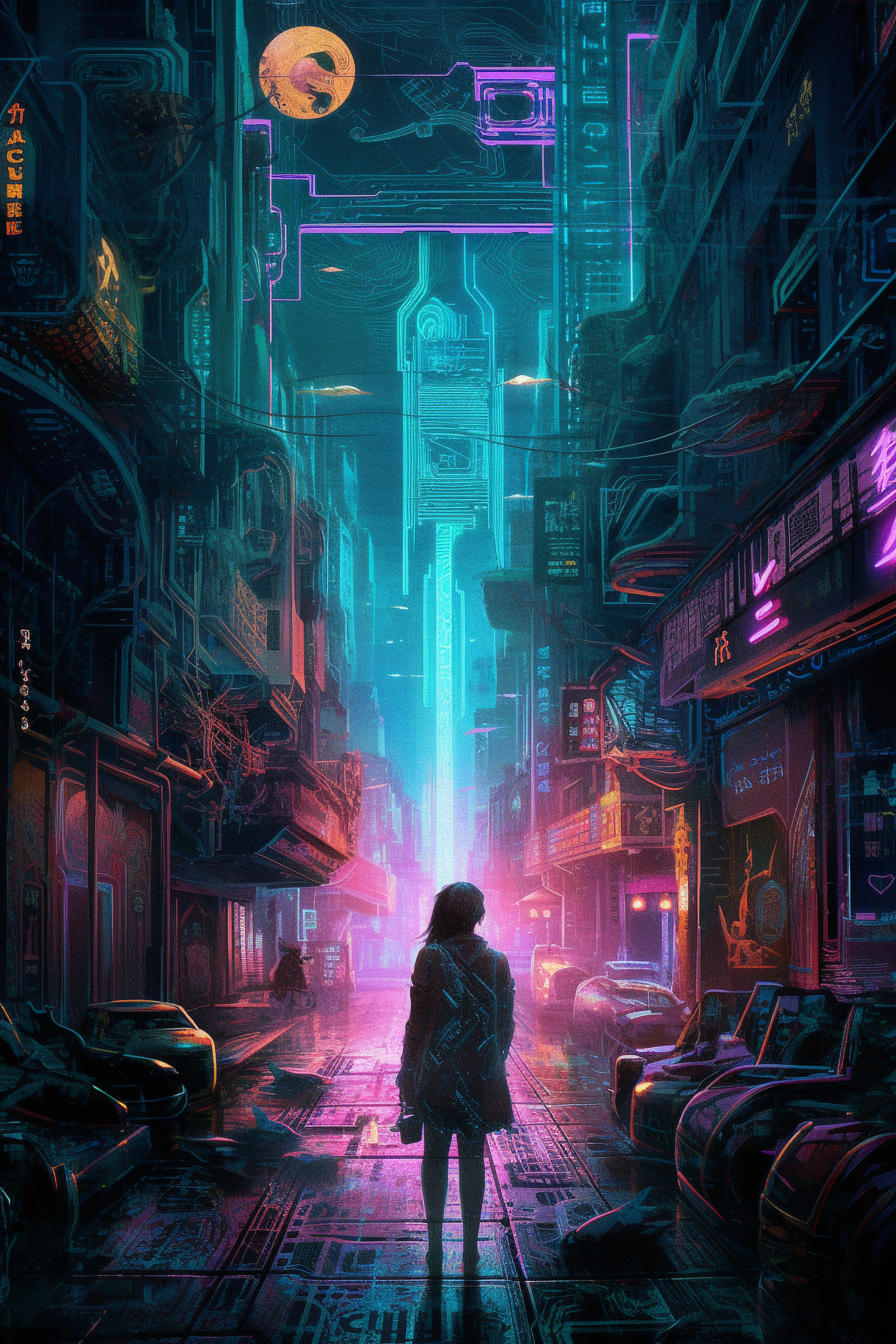 a woman walking in a city