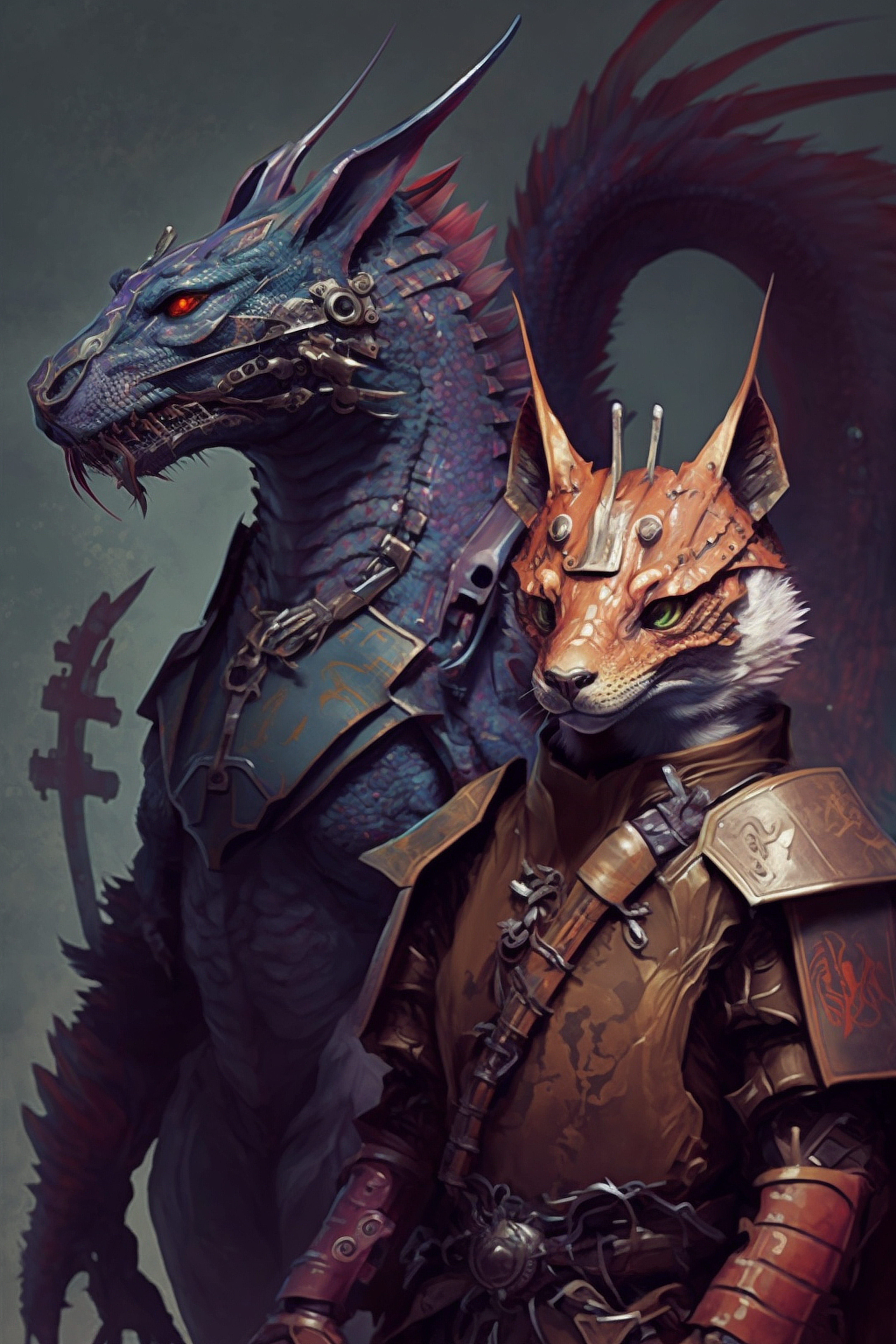 a person in armor with a fox head