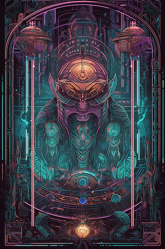 a digital art of a robot