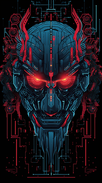 a digital art of a robot